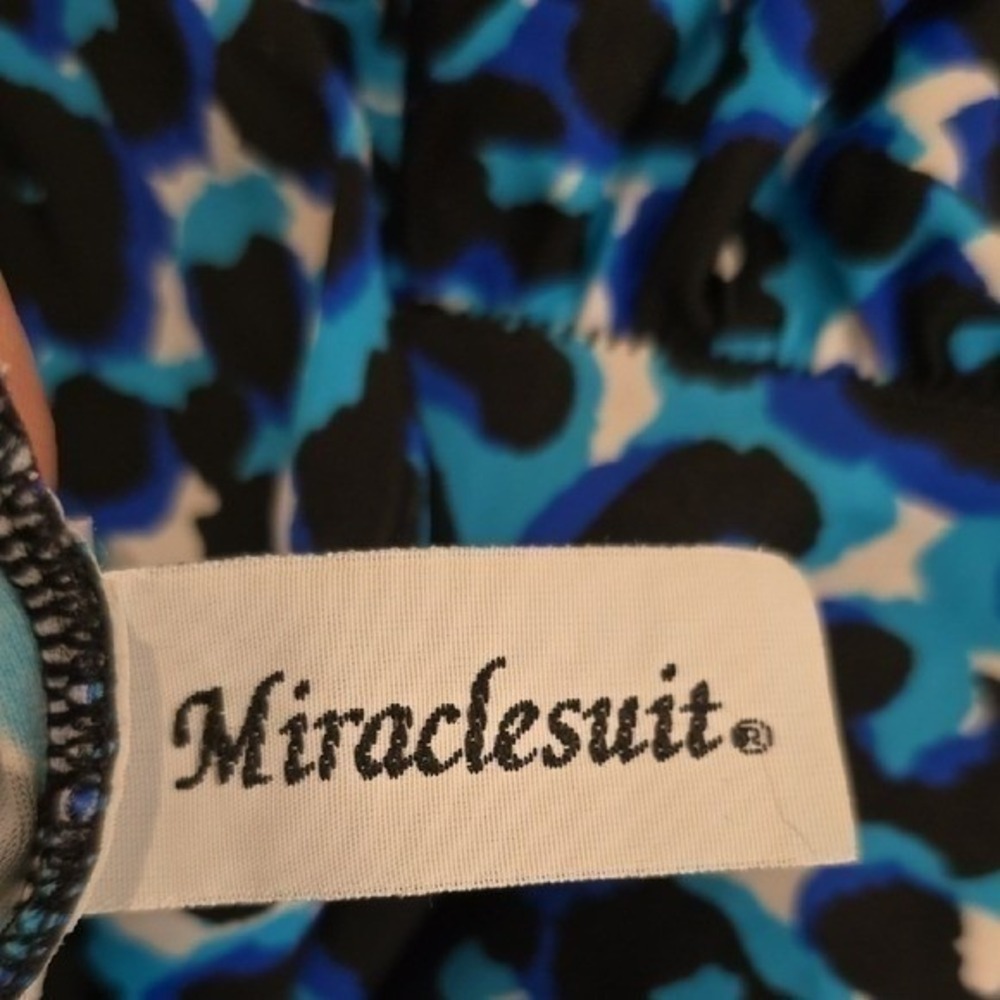 Miraclesuit Blue Cheetah Animal Print Ruched Shaping One Piece Swimsuit 12 - Picture 4 of 10